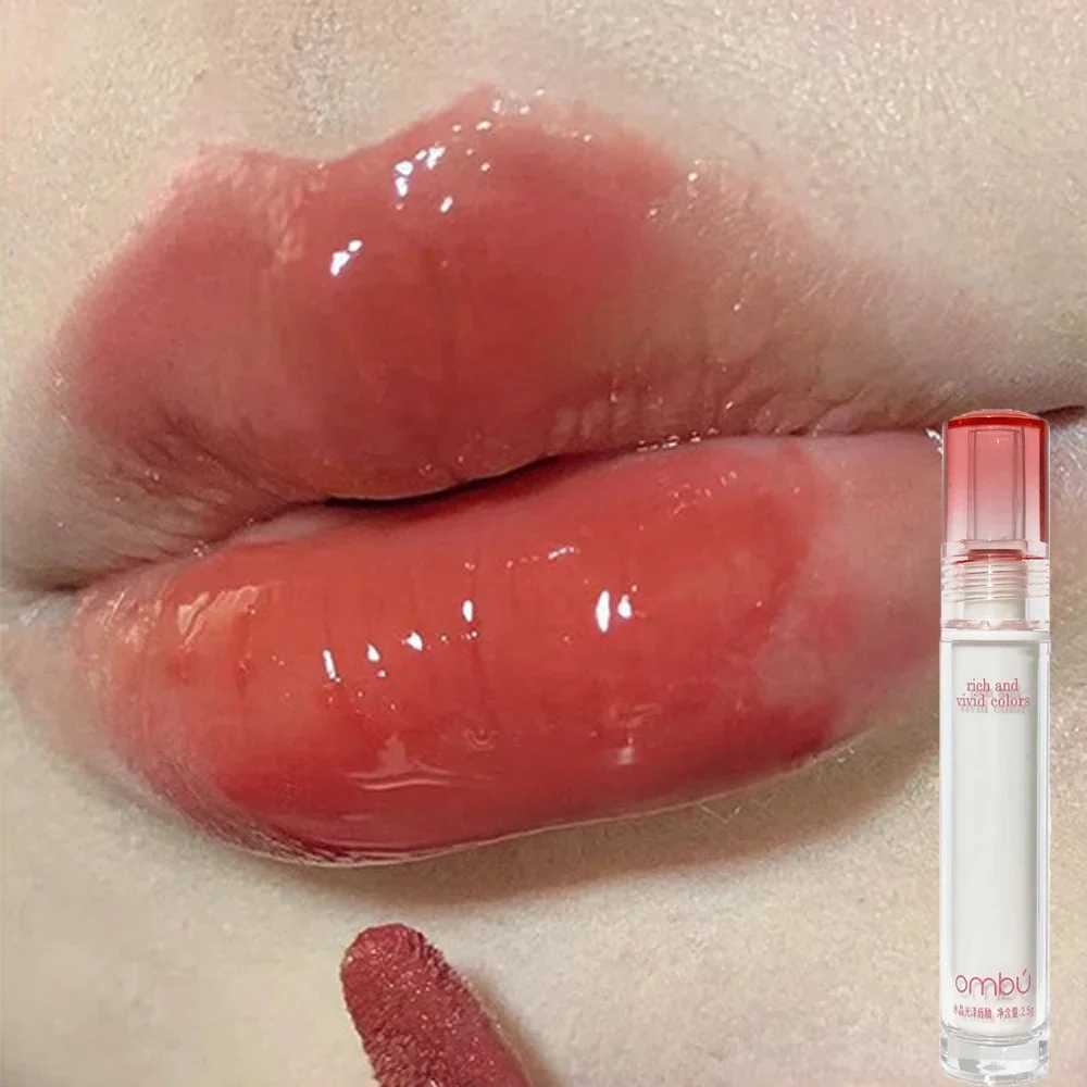 Waterproof Mirror Jelly Lip Glaze 6 Colors Water-light Lip Gloss Long Lasting Moisturizing Glossy Red Tint Lips Makeup CosmeticsW250219