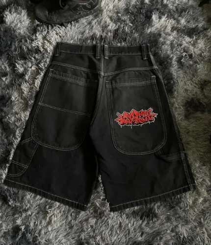 2025 New American Retro Fashion Slant Side Pocket Men's Summer Designer Denim Shorts Y2k Fashion Loose Street Hip Hop Basketball Denim Shorts Wom