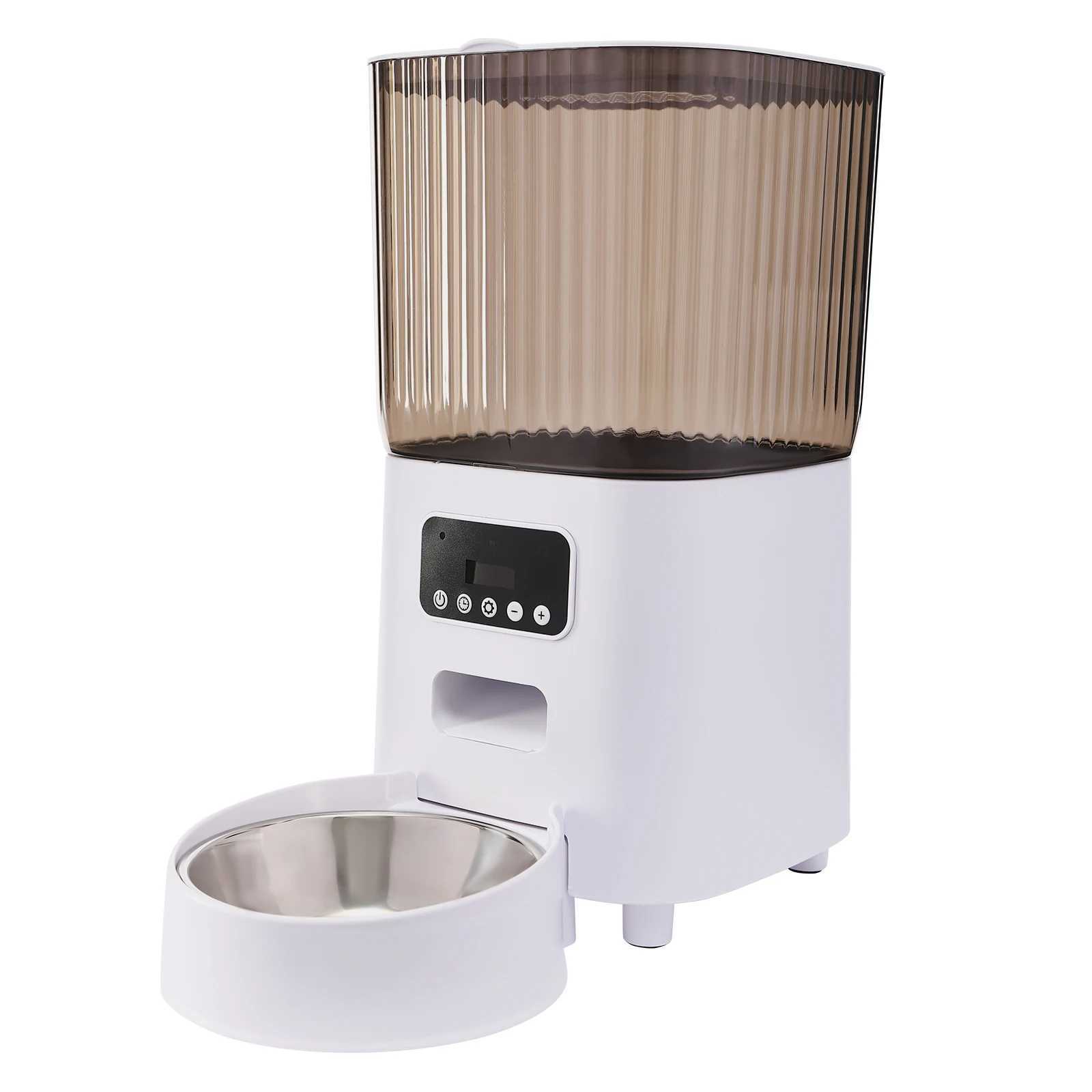 Dog Feeders 5l Automatic Feeder Dog and Cat Food Bowl Large Capacity Pet Food Storage Dispenser Container Small Dog and Pet Accessories H250218