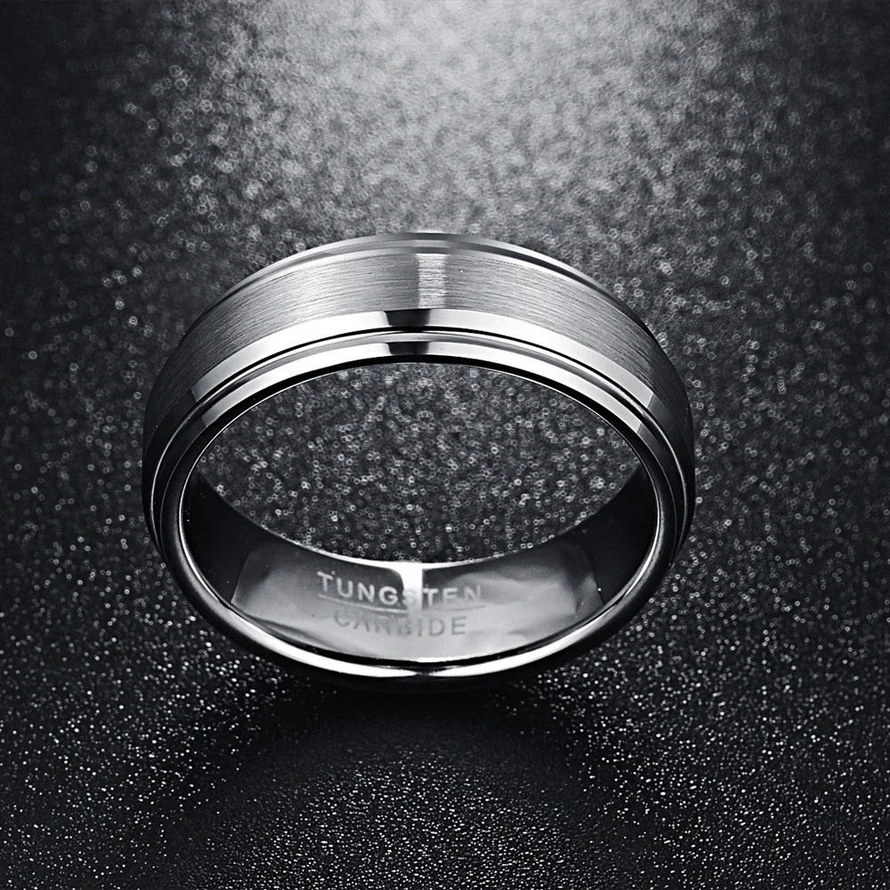 NUNCAD Fashion Simple Mens 7mm Tungsten Carbide Ring Matte Finish Wedding Engagement Band Size 6 to 14 T022R 250218