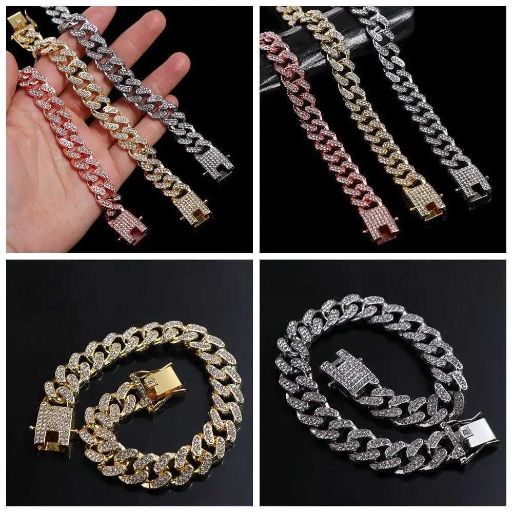 Pet Dog Collar Jewelry Metal Material Diamond 12.5mm Width Collar Bulldog Perforated Dog Collar Accessories W250219