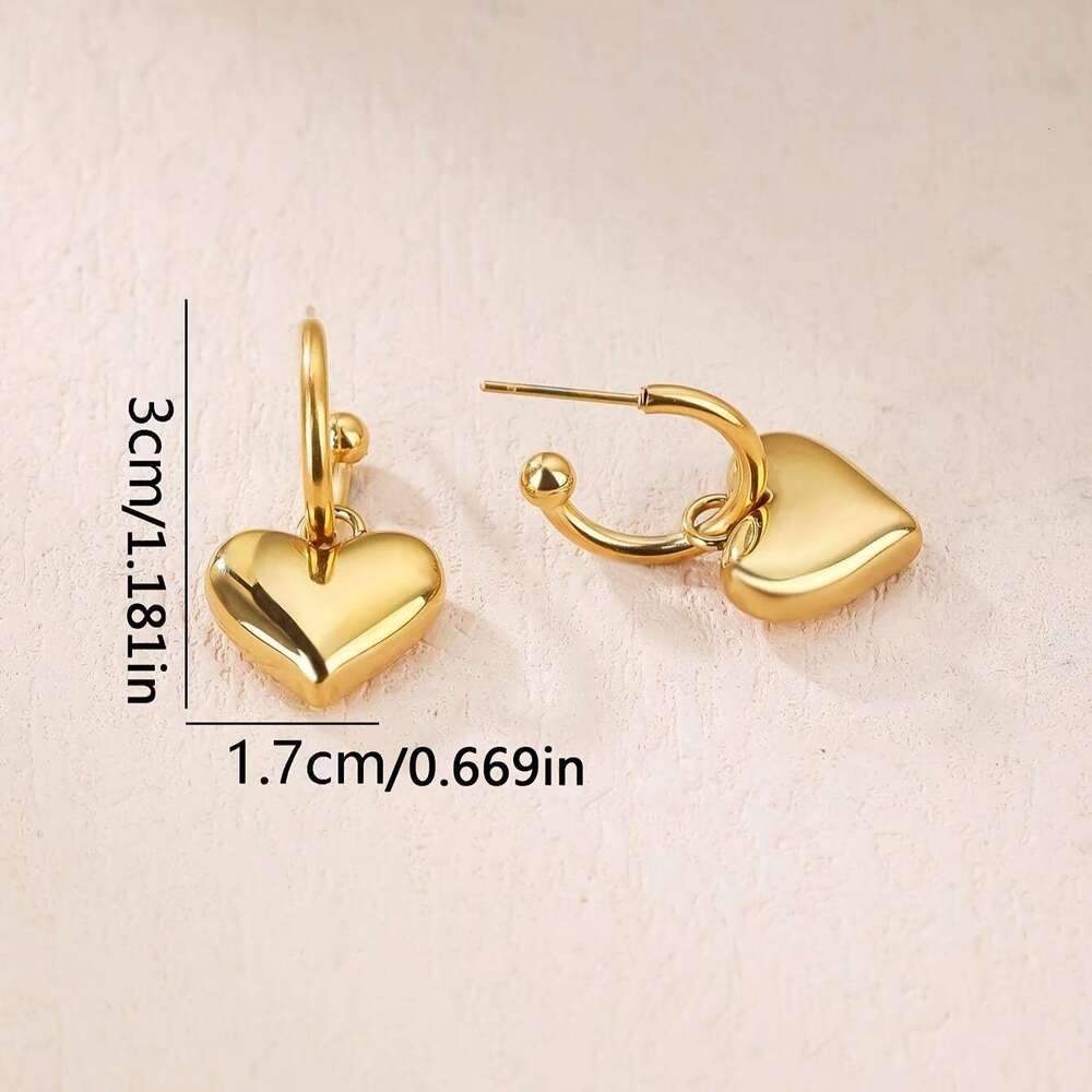 Titanium non fading earrings, women's stainless niche gold steel earrings and accessories