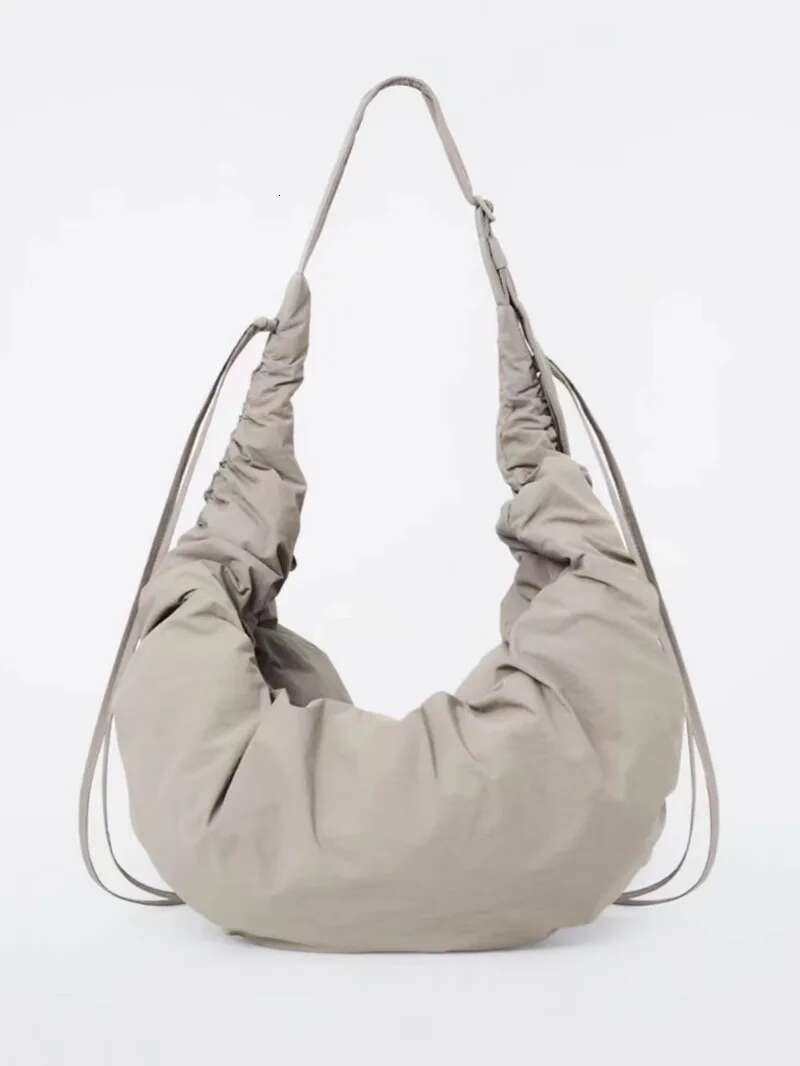 Crescent Hobo Pleated Strap Shoulder Crossbody Horn Bag Large Capacity Casual Ladies Half Moon