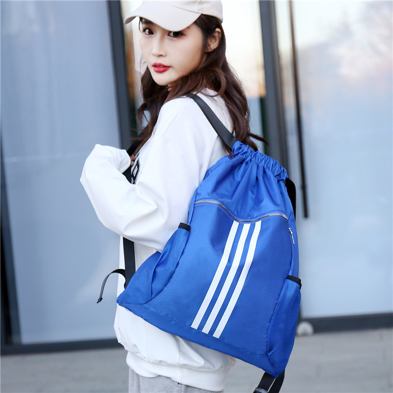 Classic drawstring backpack Fashion lightweight schoolbag Sports fitness travel outdoor basketball sports bunches large capacity large pocket bag