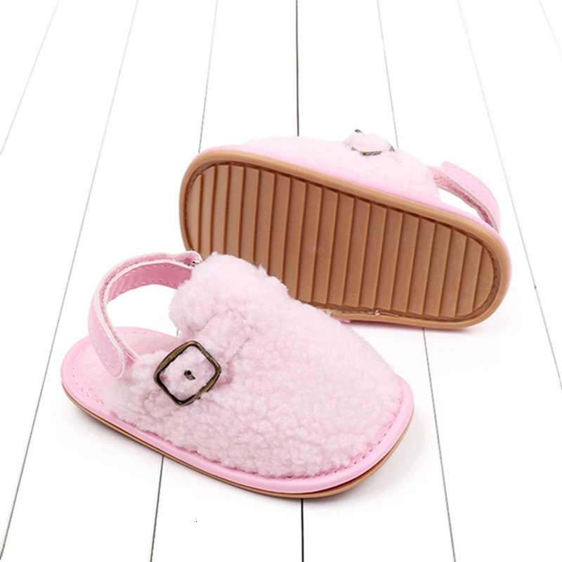 Cute Cartoon Animal Baby Slippers Cozy Fleece Anti-Slip Soft Sole Indoor Shoes for Infant Toddler First Walkers 250219