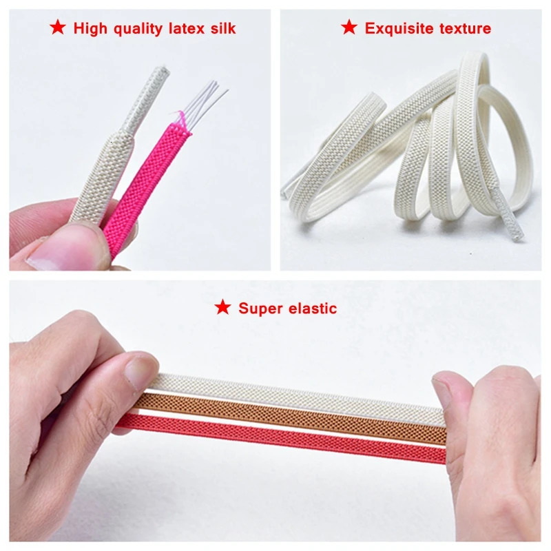 1 Pair No Tie Shoelaces for Sneakers Elastic Flat Shoe Laces Metal Lock Without Ties Quick Tieless Shoelace Shoes Kids Adult 250219