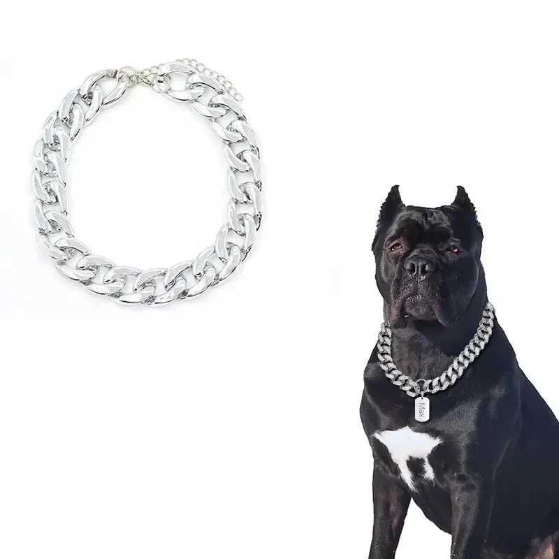 Plastic Dog Collar Chain Bulldog Lightweight Necklace Cat Collar Pet Accessories Small Medium Large Pet Necklace Accessories W250219