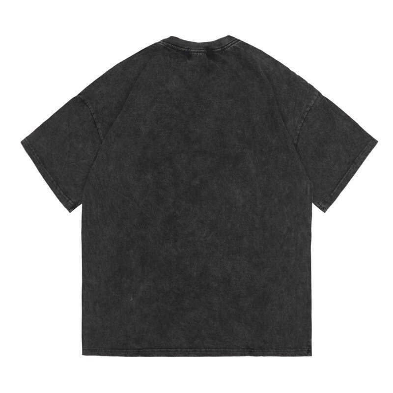 American dark Abi style lightning graffiti font printed short sleeved T-shirt for men and women, washable high street top trend