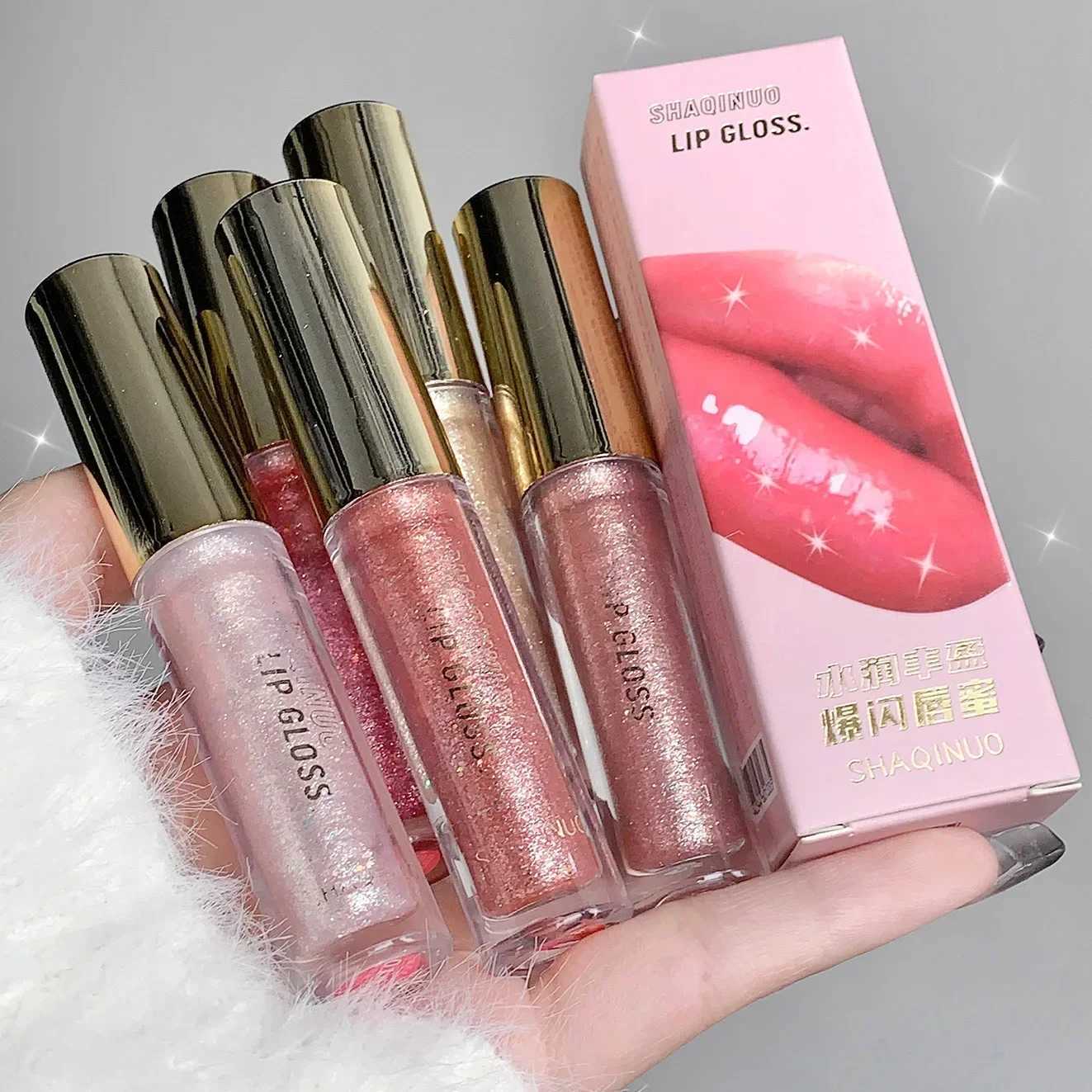 Glitter Liquid Lipstick Shimmer Metallic Clear Mirror Lip Gloss Plumping Oil Moisture Shine Lip Tint Sparkling Diamond Lip OilW250219