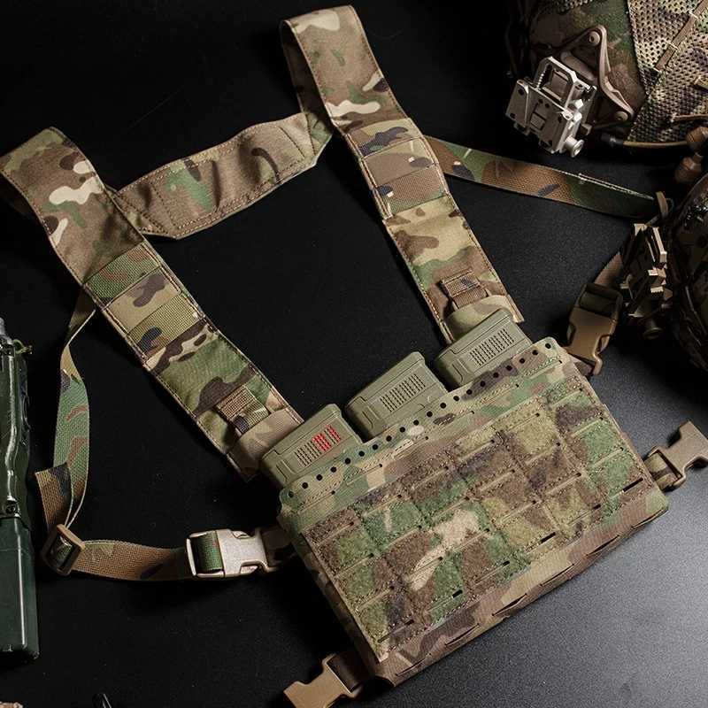 Tactical Chest Rig MK5 Micro Fight Chassis MkV Laser Cut MOLLE Triple 5.56 Magazine Placard Pouch for Plate Carrier Hunting VestXJ250219