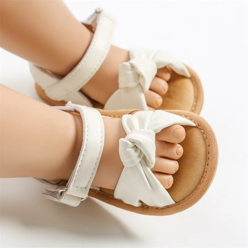Infant Girls Cute Bowknot Sandals Soft Sole Non-slip Summer Shoes for Baby Toddler born Open Toe Walking Sandals 250219