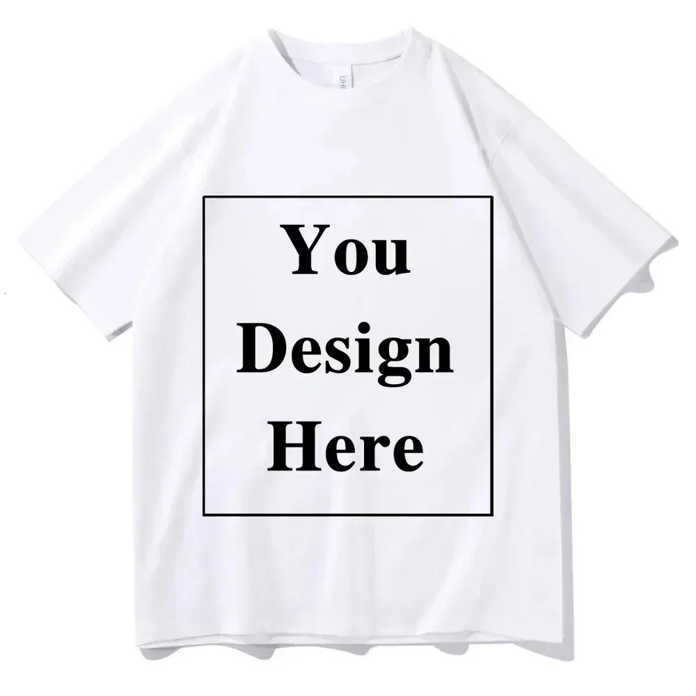 DIY Custom T Shirt Cotton Printed Tees Short Sleeve Men Women Loose Harajuku Streetwear n Text Casual Tops Couple Gift 250217