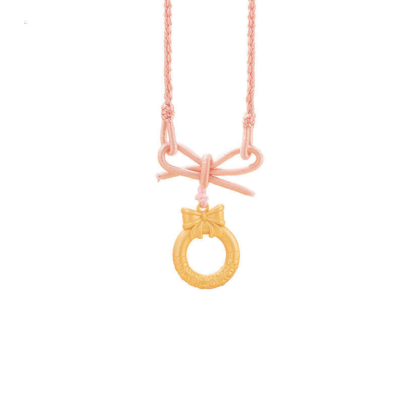 Princess on the run, 999 sier women's sweet and cute style, hand woven necklace, ins, light bow pendant