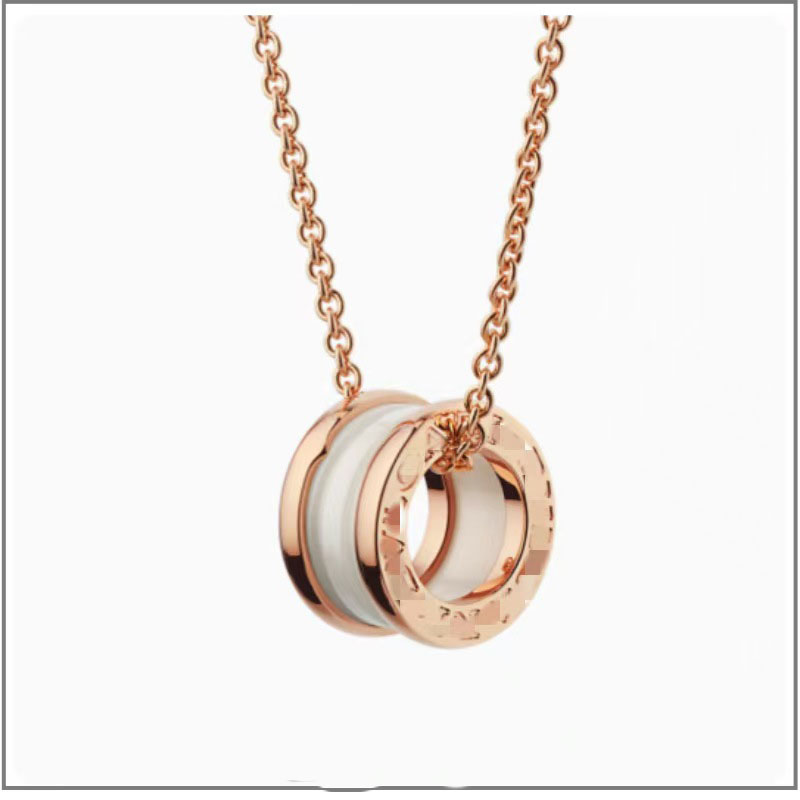 Brand men's and women's pendant luxurious ceramic stainless steel designer high version gold necklace