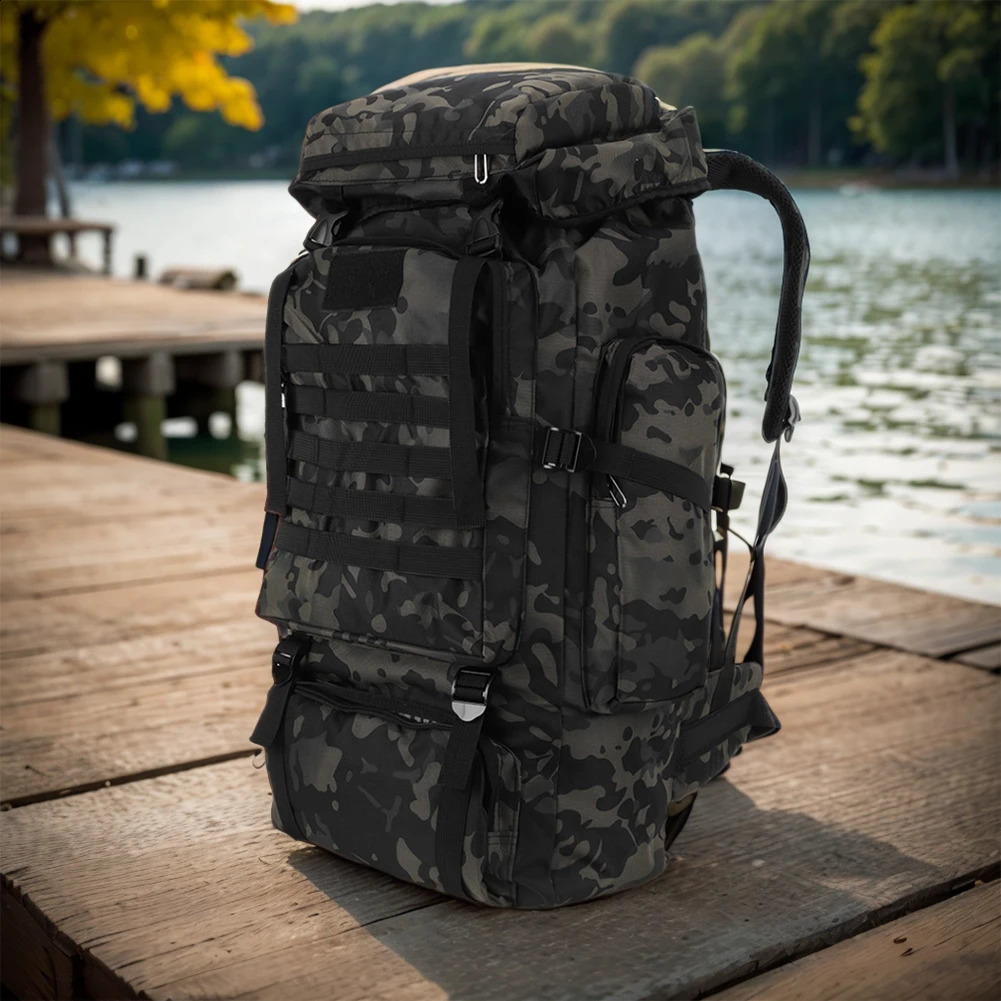 80L Mountaineering Backpack 600D Oxford Cloth Climbing WearResistant Mountain Rucksack for Outdoor Sports y250118