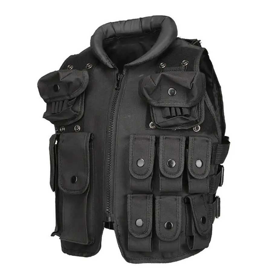 POLICE Law Enforcement Vest Tactical Vest SWAT Combat Waistcoat Hunting CS Protective Equipment Black Uniform for Kids /AldultXJ250219