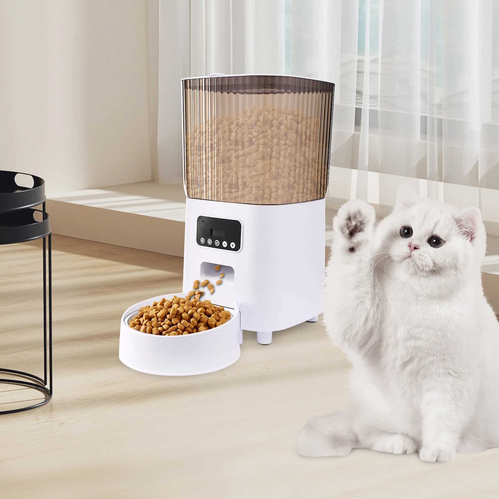 Dog Feeders 5l Automatic Feeder Dog and Cat Food Bowl Large Capacity Pet Food Storage Dispenser Container Small Dog and Pet Accessories H250218