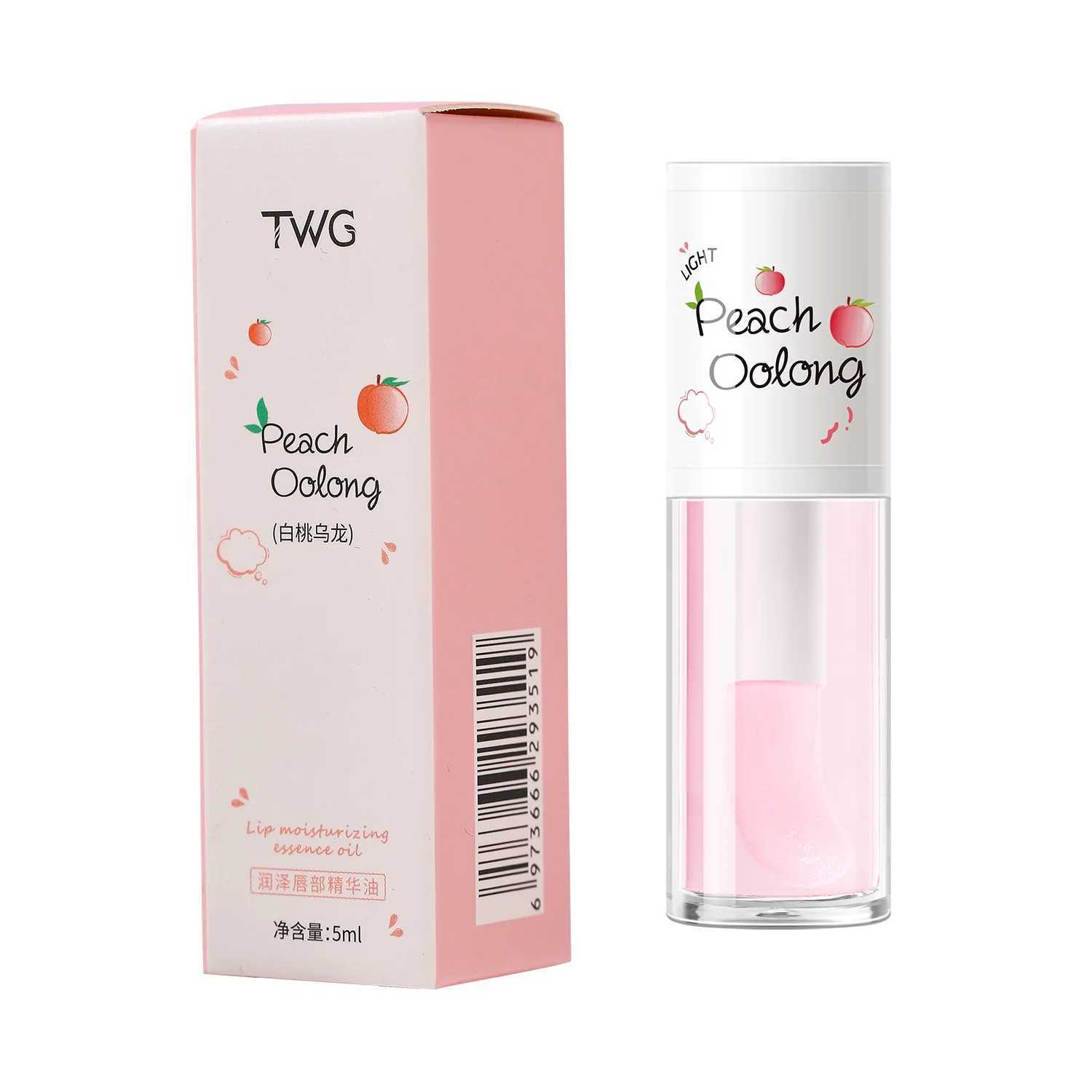 Peach Milk Honey Lip Essentia Oil Relieves Dry Moisturizing Lip Gloss Fades Lip Lines Water Light Lips Big Brush Head CuteW250219