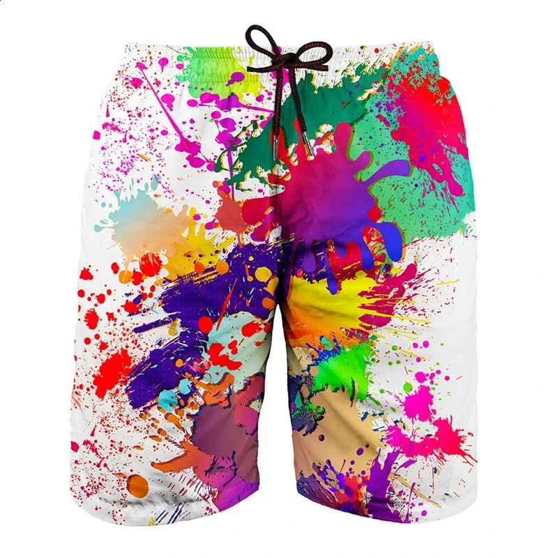 Summer beach art mens swimsuit floral board shorts 3D printed painting relay sports Hawaii 250217