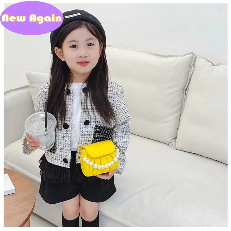 Two way use Kids Pearl messenger bags Girls lovely fold crossbody Bags Childrens Princess mini Purses Baby Kid Bag NA050 250219