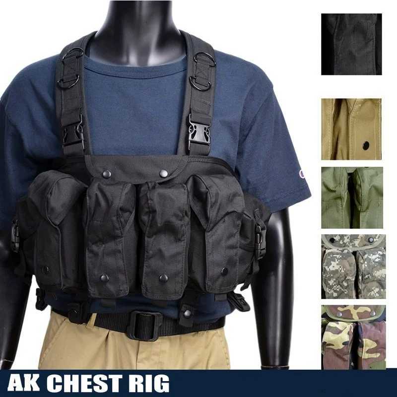 Outdoor Chest Rig AK 47 Magazine Carrier Pouch CS Wargame Paintball Hiking Hunting VestXJ250219
