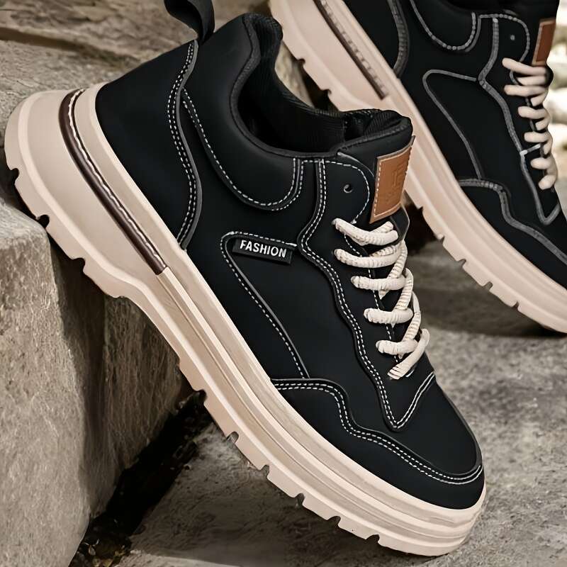 Large low trendy versatile Briti sh st yle work m en's la rge hiking high cut casual shoes canvas short boots