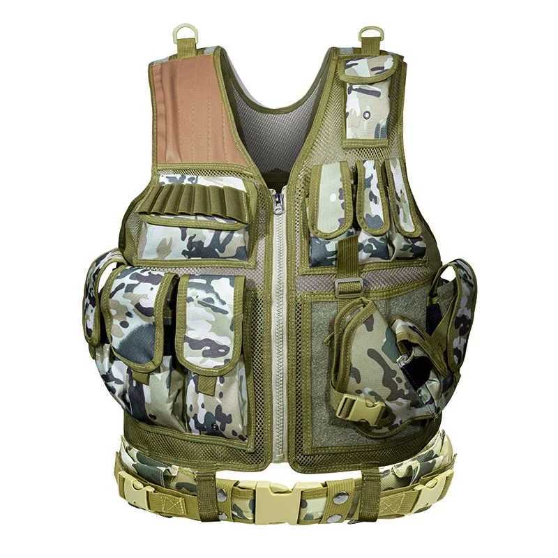 Tactical Vest Combat Armor Vests Mens Tactical Hunting Vest Adjustable Armor Outdoor CS Training Vest AirsoftXJ250219
