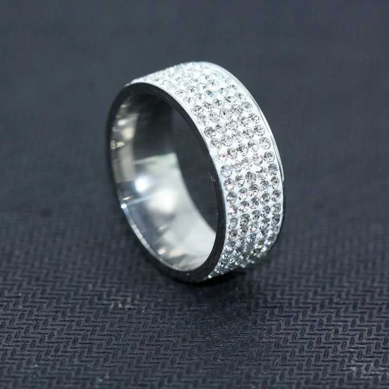 Shine Silver and Gold Color Women Ring Round Inlaid White Zircon Ring for Women Men Engagement Wedding Jewelry GiftXJ250219