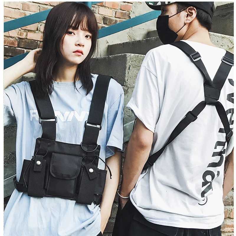 Functional Tactical Chest Bag For Men Women Fashion Bullet Hip Hop Vest Streetwear Bag Waist Pack Airsoft CS Chest Rig Bag GearXJ250219