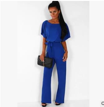 Summer Button Lacing Jumpsuit Fashion Short Sleeve Overalls Women Pure Patchwork Romper Elegant Falbala Straight Jumpsuits