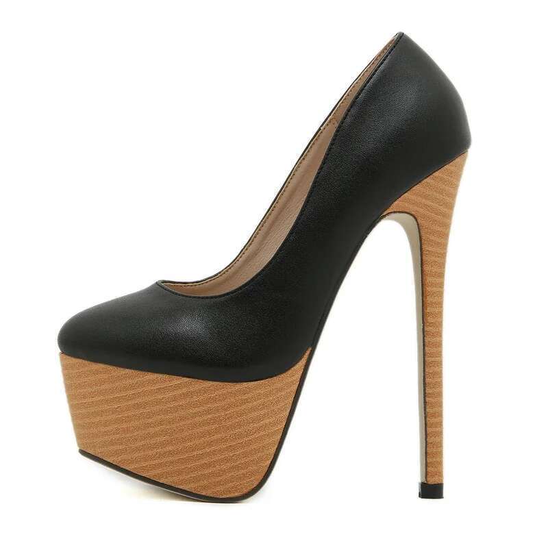 Sexy Chunky Platform Round Toe Women Pumps Fashion Shallow Extreme Stiletto High Heels Banquet Prom Ladies Shoes