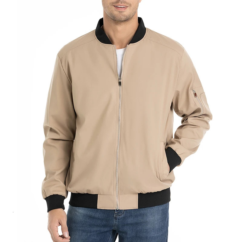 Autumn Lightweight Bomber Jacket Men Spring Casual Varsity Baseball Coat Fashion Pilot Sport Track USA Size 250218