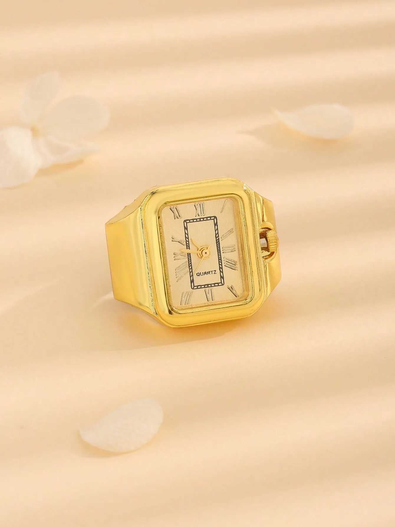 3pcs Fashion Ring Roman Numerals Design Quartz Watch For Women MenXJ250219