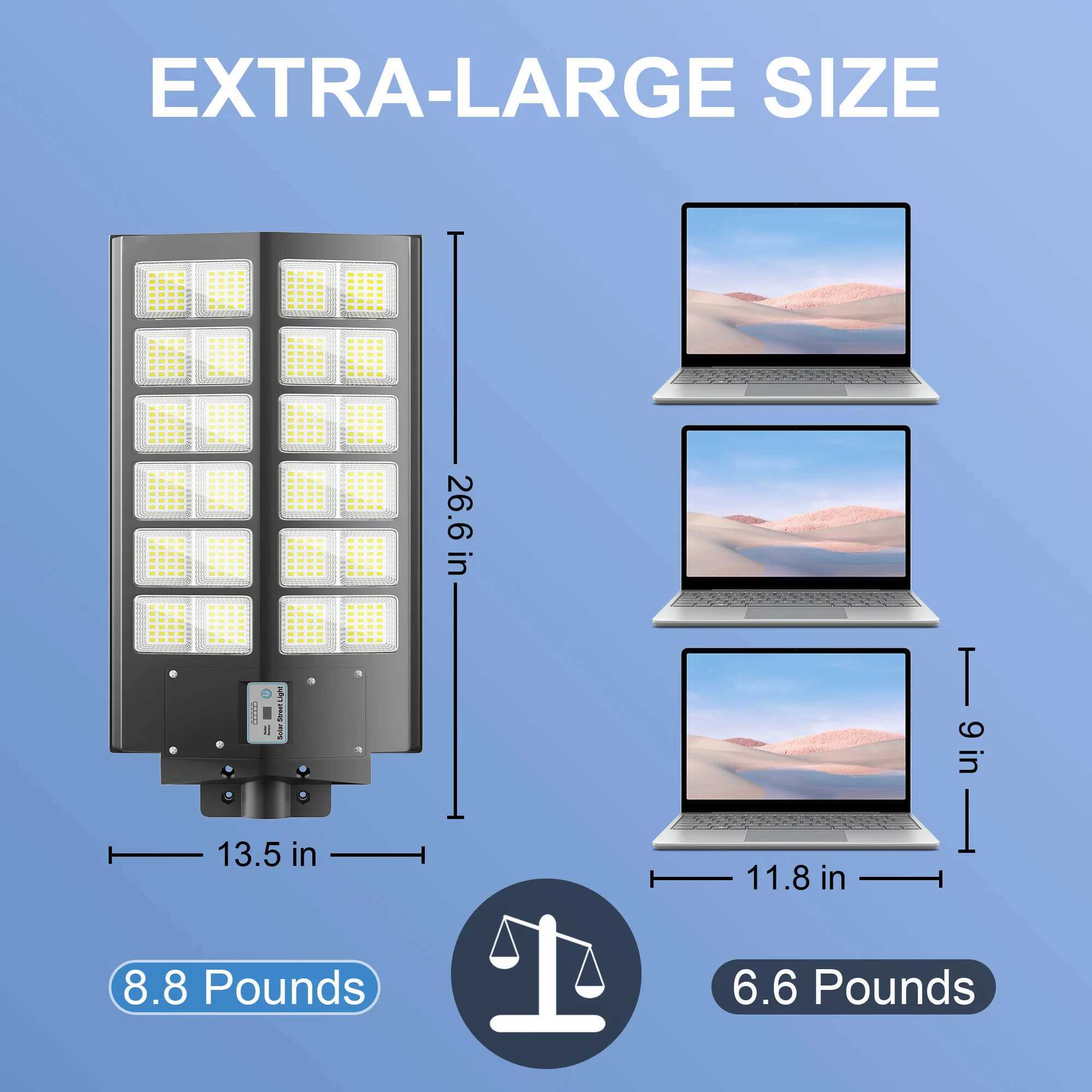 4200W Solar Street Lights Outdoor - 4500K Solar Lights Outdoor Waterproof Dusk to Dawn Commercial Solar Parking Lot Lights with X250218
