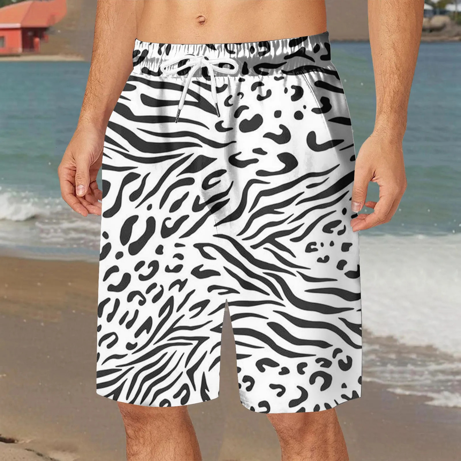 Shorts For Men Trendy Plus Size Mens Quick Drying Trunks 5 Inch Swimsuit Mesh Beach Long Swim 250219