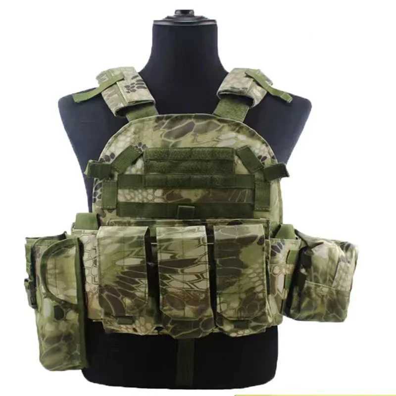 6094 Camouflage Plate Carrier Vest Multi-Functional Tactical Hunting Vest Adjustable Men Combat Equipment for Outdoor CyclingXJ250219