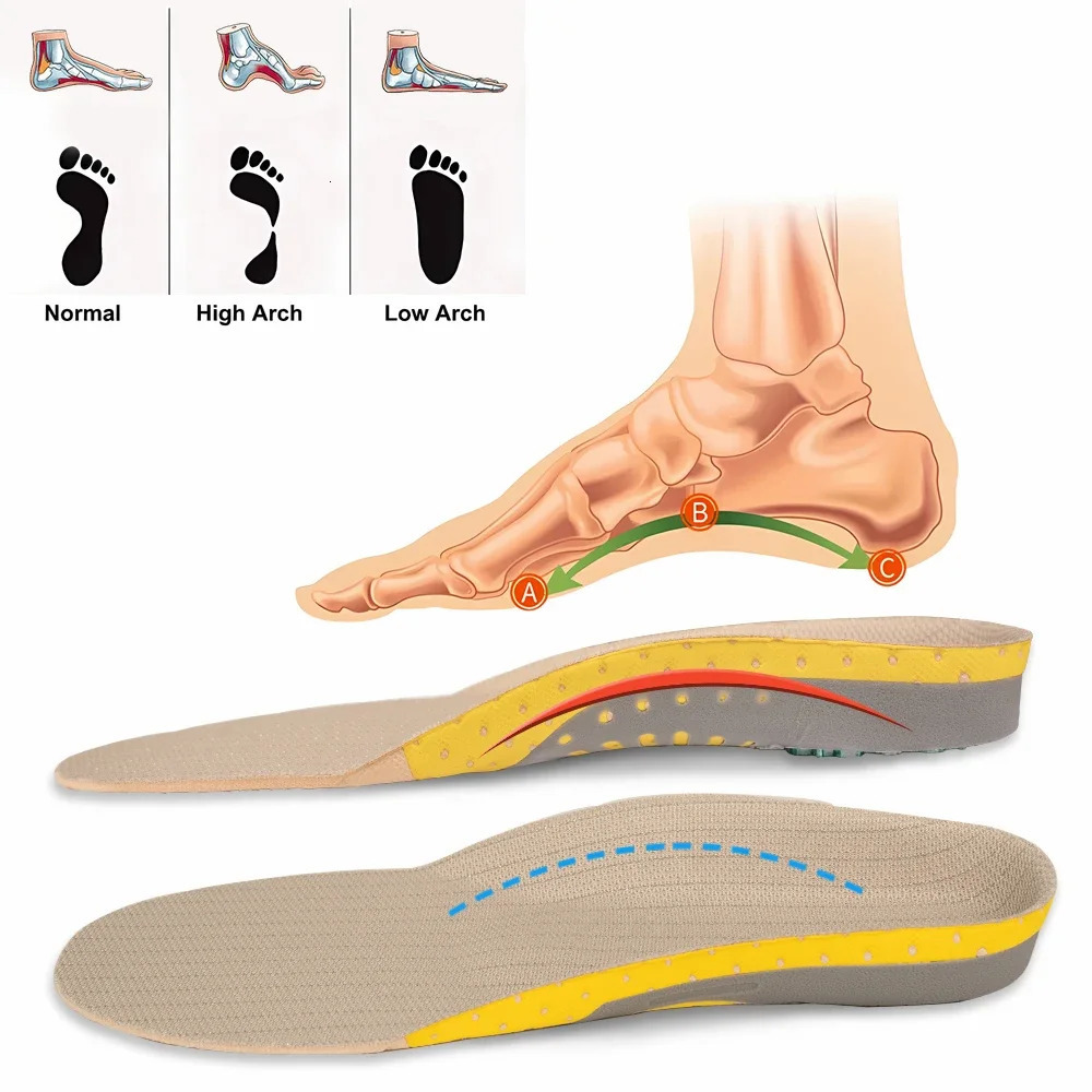 1 Pair Orthopedic Insoles Ortics Flat Foot Health Sole Pad Arch Support for Plantar Fasciitis Feet Care 250219
