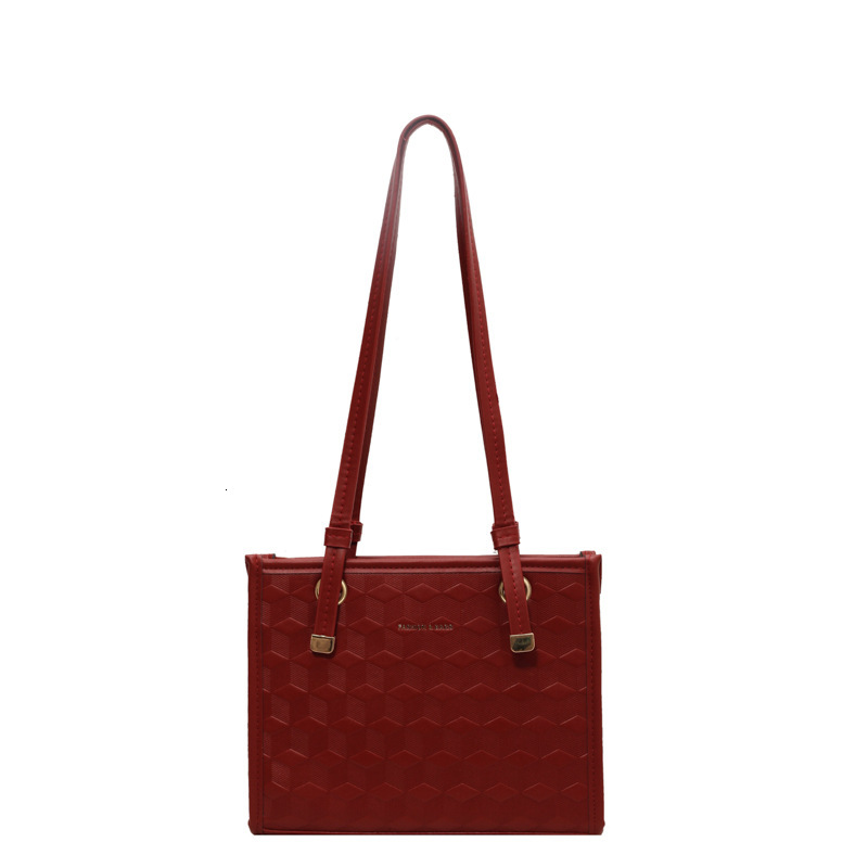 Red Large Capacity for Women 2025 New Trendy Winter Bridal Texture Handbill Shoulder Crossover Wedding Bag #swissmilitary