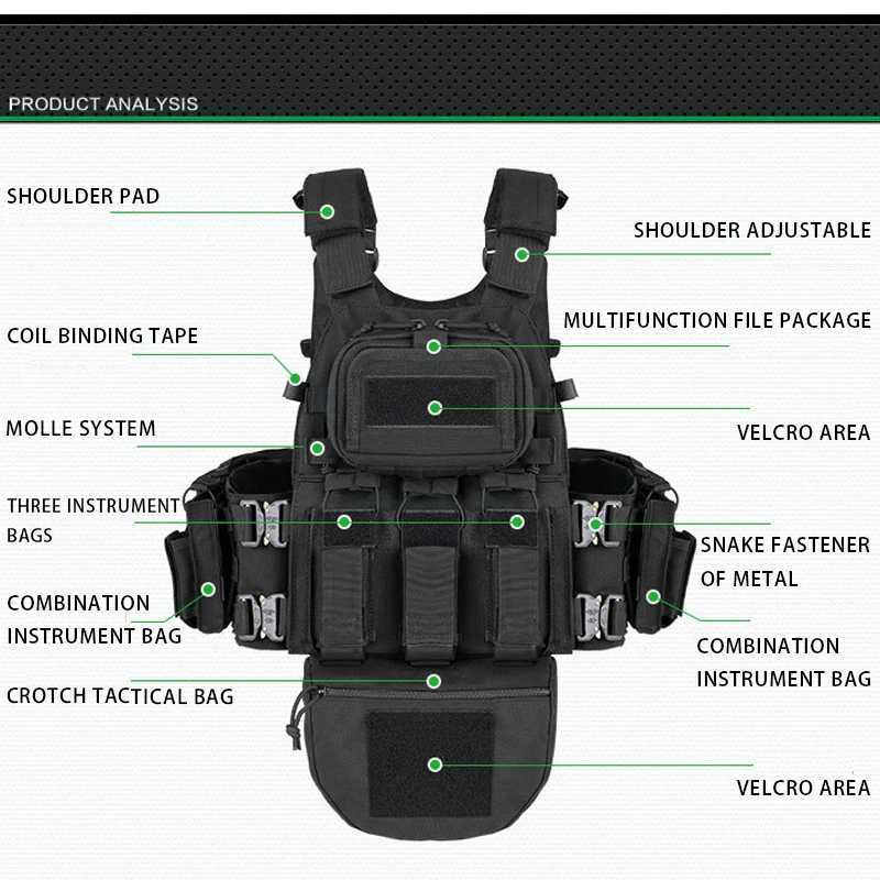 YAKEDA Multifunctional Full Protection Tactical Vest MOLLE Metal Snake Buckle Quick Release Outdoor Camouflage Tactical VestsXJ250219