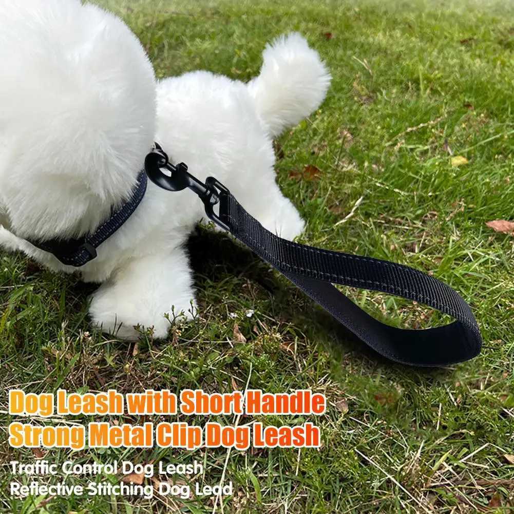 Short Dog Leash 12 Dog Traffic Lead Leash with Padded Handle Heavy Duty Nylon Dog Traction Rope for Training WalkingXJ250218