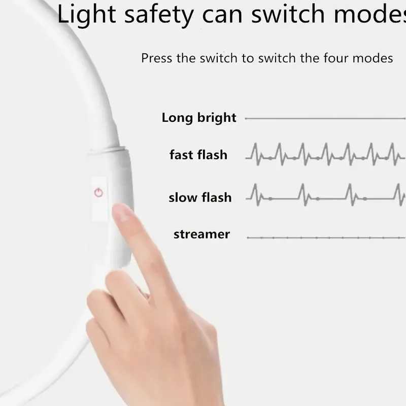 4 Modes Dog Luminou Charge Collar Led Usb Cat Silicone Colorful Collars Cuttable Night Glow Pet Loss Prevention Dogs Accessories W250219