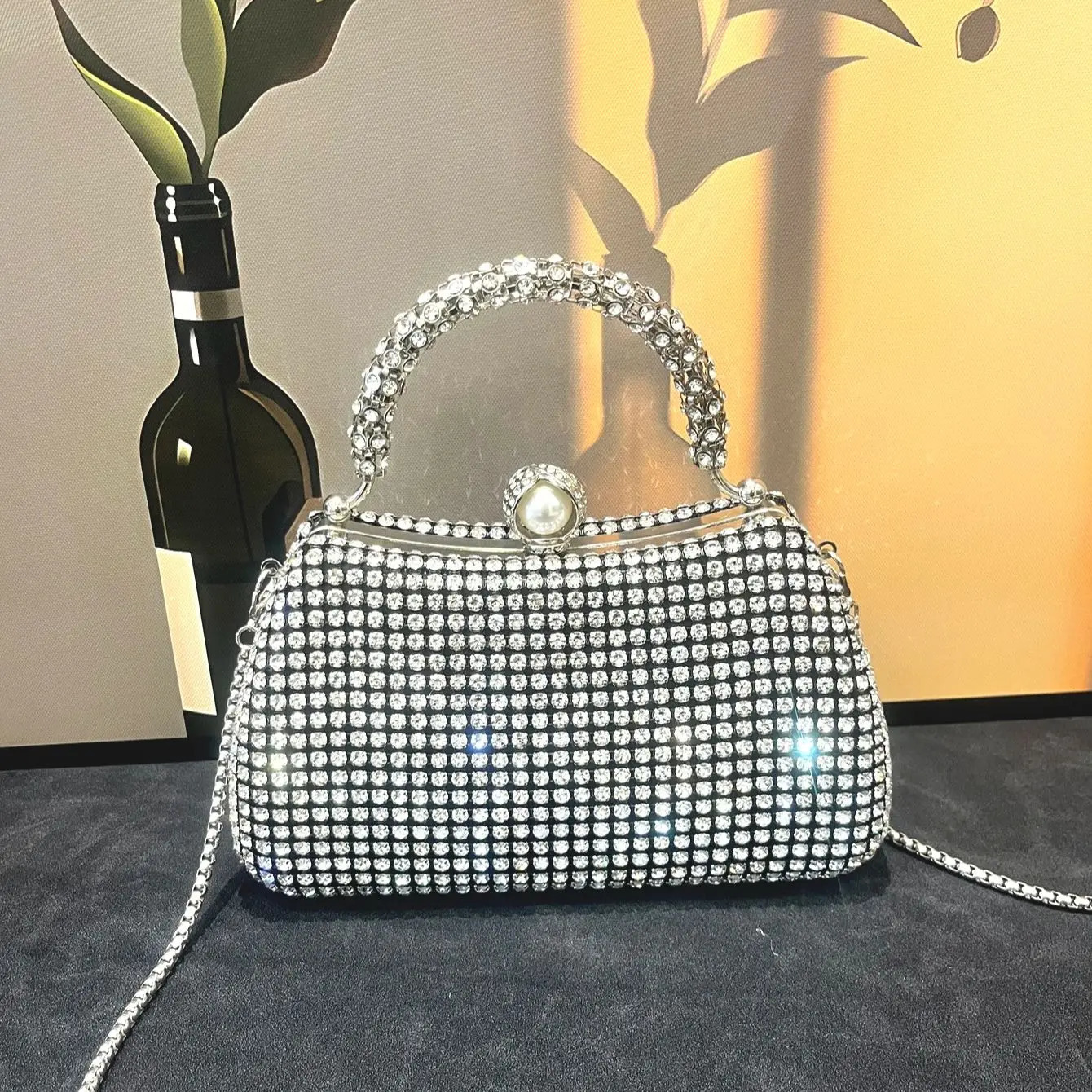 handmade Rhinestones Evening clutch Bag Purses and handbag y ner shiny Crystal Clutch purse bucket bag shoulder bags 250218