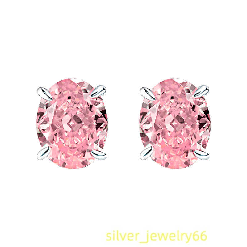 Luster Jewelry Soild Silver 4.5ct Light Luxury Wedding Moissanite Women Earrings With pink Diamond