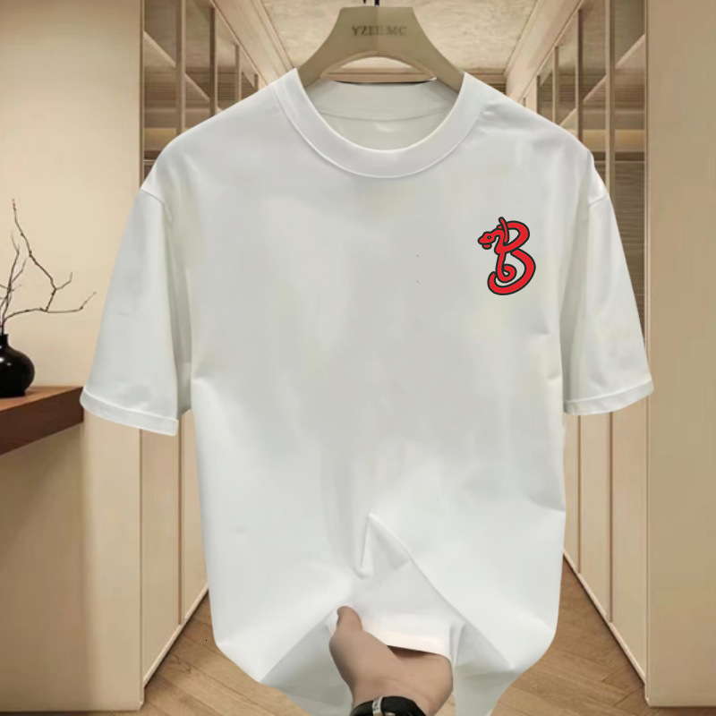 2025 New Personalized Printed Short Sleeved T-shirt For Men Designer T-shirt Hip-hop Retro Style Round Neck Solid Color Bottom Shirt Summer Casual Top
