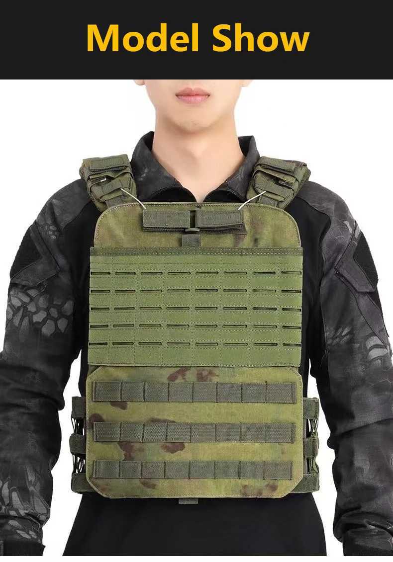Army Green Breathable and Wear-resistant Tactical Vest - Outdoor Training Multi-functional MOLLE System Weight-bearing GearXJ250219