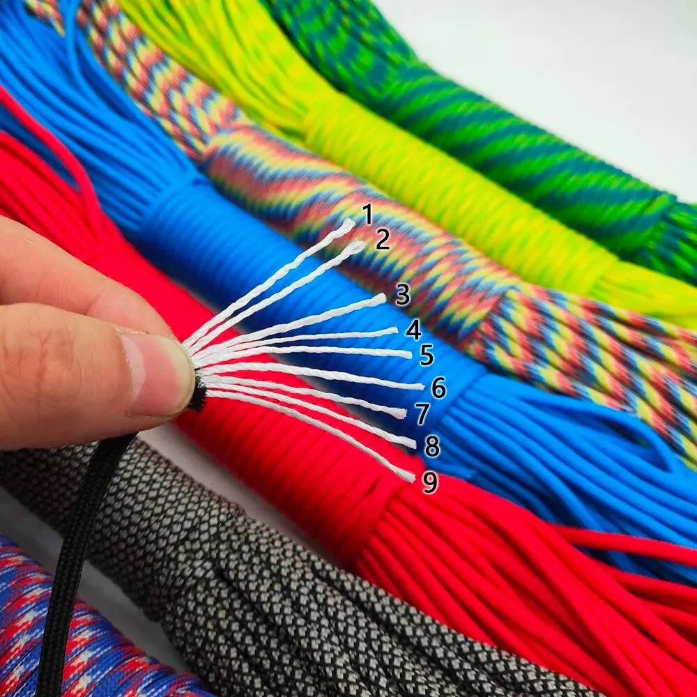 31 Meters Dia4mm 9 Stand Cores Paracord for Survival Parachute Cord Lanyard Camping Climbing Rope Hiking Clothesline 250213