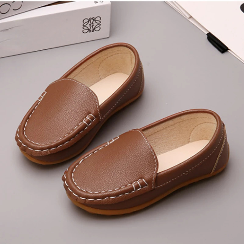 Fashion Kid Casual Shoe Soft Sole Single Shoe Comfortable Sports Shoe Flat Shoe Kid Shoe British Leather Shoe Boy 250219