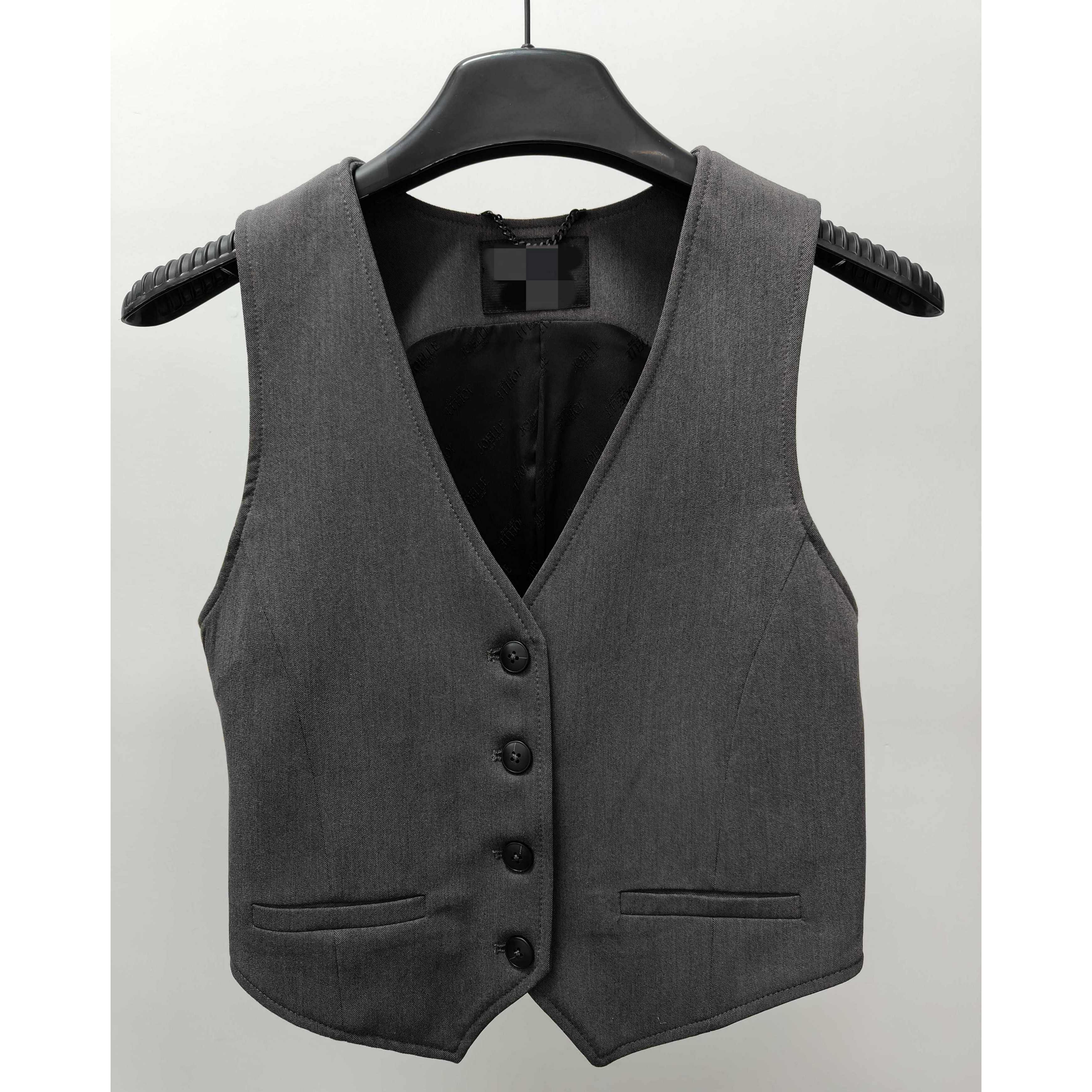 Grey Slim Fit Single Breasted Tailored Blazer Vest