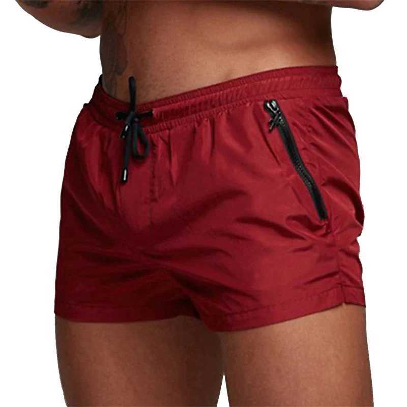 Mens Shorts Outdoor Running Pocket Drawstring Design Elastic Waist Solid Color Comfortable Breathable Cotton Blend Shorts W250219