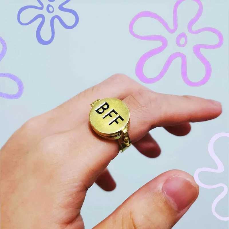R2LE Can Be Opened BFF Ring Vintage Finger Ring Adjustable Open Silver Color Rings Trend Mens And Womens Jewelry GiftXJ250219